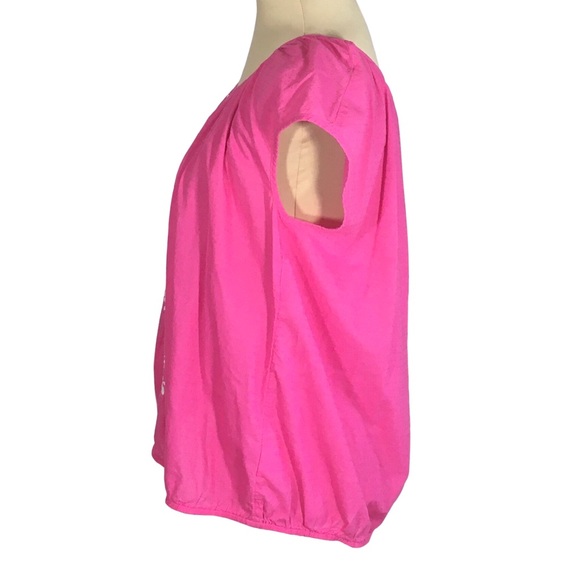 St. John's Bay | Pink Embroidered Blouse, Petite XL | BARBIECORE - Picture 2 of 8